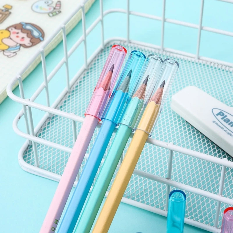 18Pcs Lápis Transparente Plástico Lápis Lápis Tampas Protetoras