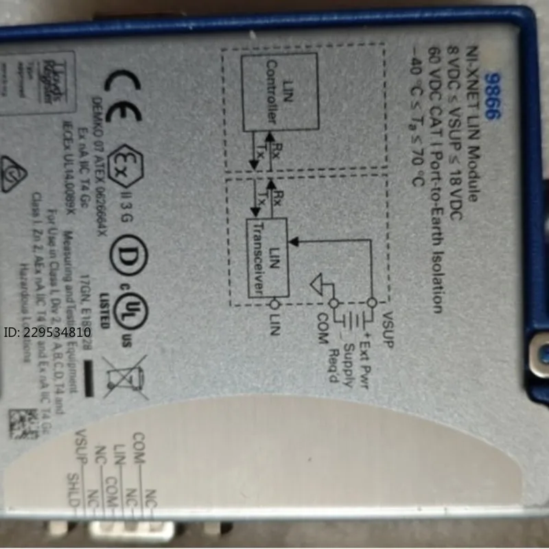 9866 Single-port C-series LIN interface module, second-hand, normal function 781963-01