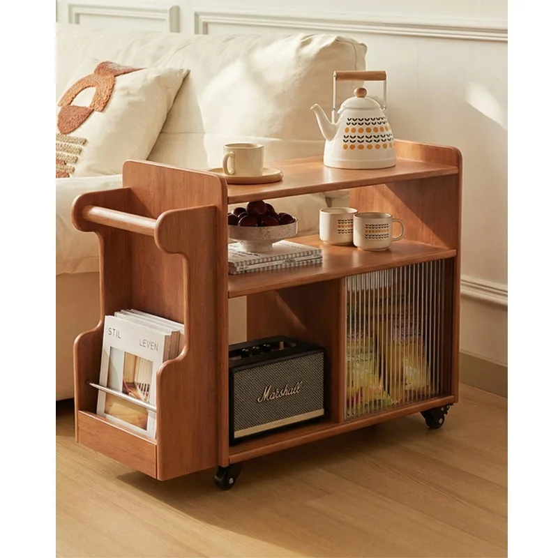 Side few solid wood medium and ancient style removable storage sofa corner cabinet multi-functional shelf
