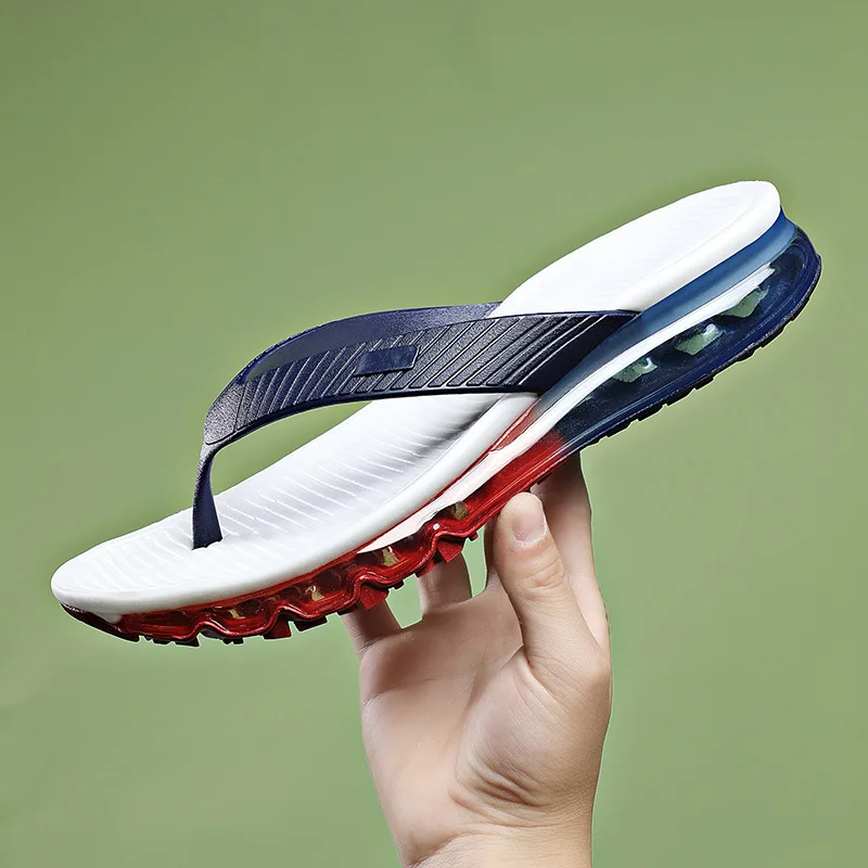 

Summer men's new Korean version outdoor versatile flip-flops cool slippers beach shoes full palm air cushion