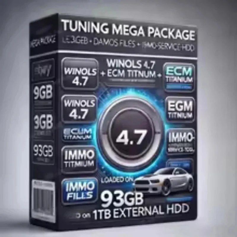 

ECU Programming Tool Winols 4.7 Software+ 93GB Damos Files +ECM TITANIUM 26100+ Immo Service Tool V1.2 for auto car software