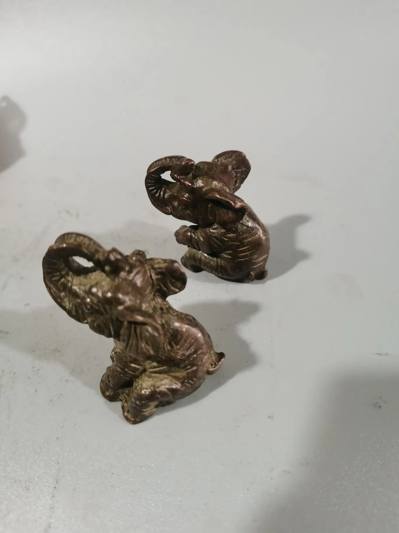 Feng Shui Elephant Statue Wood Carving Miniature Animal Doll One Object Sculpture Interior Decoration Small Statue Home Decorati