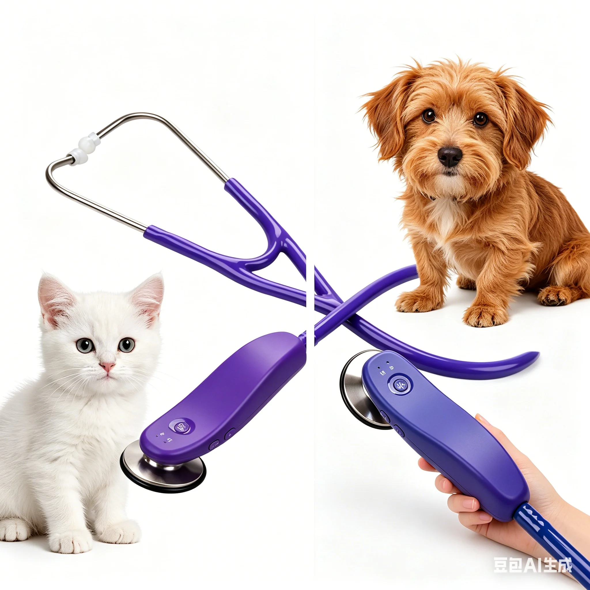 Vet AI  Bluetooth Electronic Chestpiece Heart Sound Ana lyzer Noise Reduction Cloud Storage Multi Party Sharing Clinical Device view 2