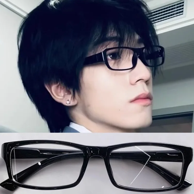 Y2K Fashion Retro Anti Blue Light Glasses Men Women Computer Eyeglass Rectangular Frame Spectacles Black Red Blocking Glasses