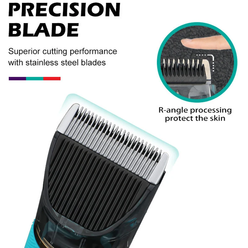 Original VGR Professional Hair Trimmer Cordless Barber Hair Clipper For Men Washable Beard Hair Cutting Machine Rechargeable Set
