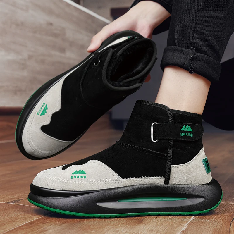 

Men Plus Velvet Keep Warm Men Casual Shoes 44 Winter High Boots for Man Outdoor Travel Snow Boots Zipper Non-slip Cotton Shoes