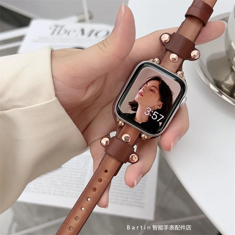 Luxury Leather Leopard Print Band For iWatch Series 8 7 6 5 4 3 SE Women Strap For Apple Watch 41mm 40mm 38mm 45mm 42 44mm 49mm