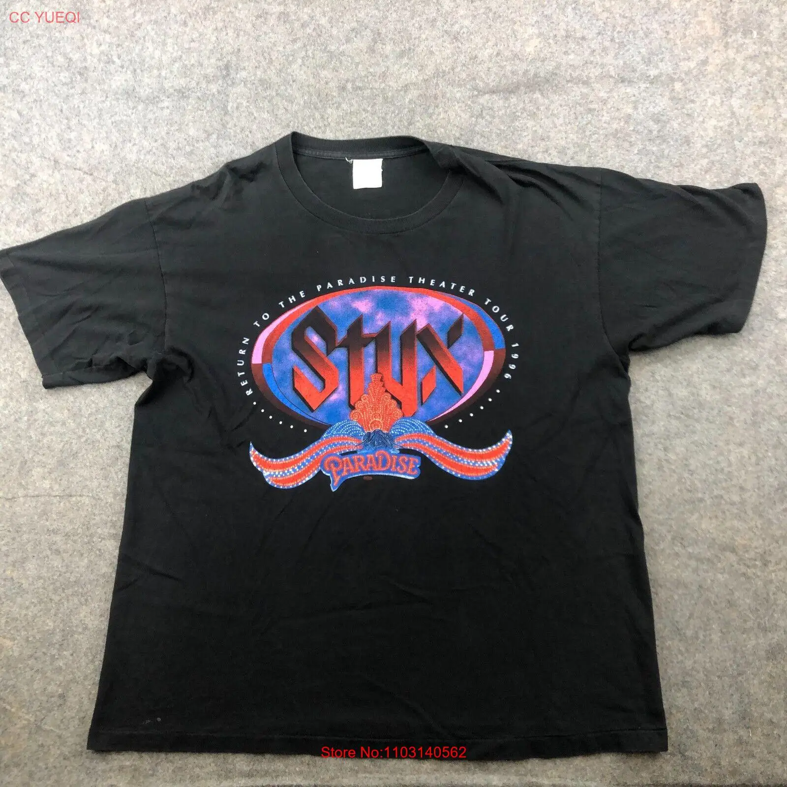 Vintage Styx Shirt Mens XL Return to the Paradise Theatre 1996 Tour Winterland *