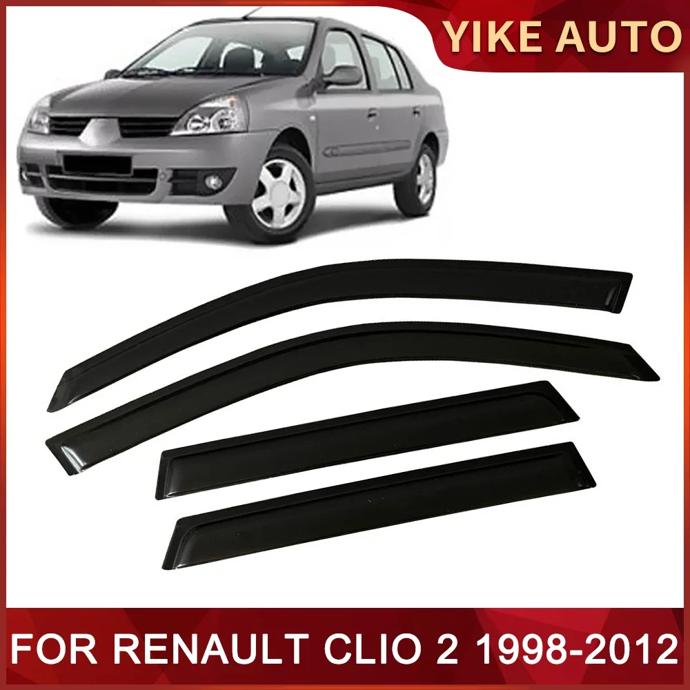 Window Visor for RENAULT CLIO 2 3 4 1998-2019 Weathershied Door Visor Wind Sun Rain Guards Side Window Wind Deflectors Auto Part