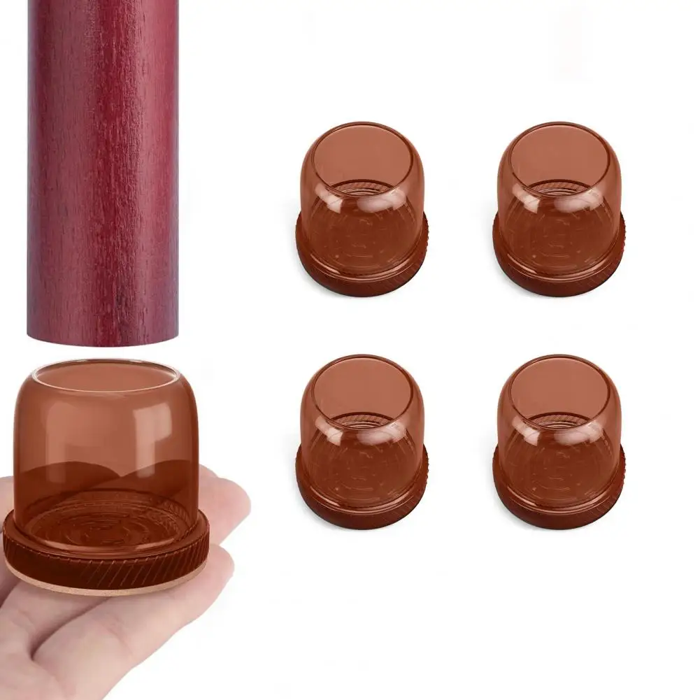 4 قطعة غطاء ساق الكرسي المضادة للانزلاق مقاومة للخدش تصميم سيليكون الجدول الساق حافظات الأرضية للأثاث 2026 #1