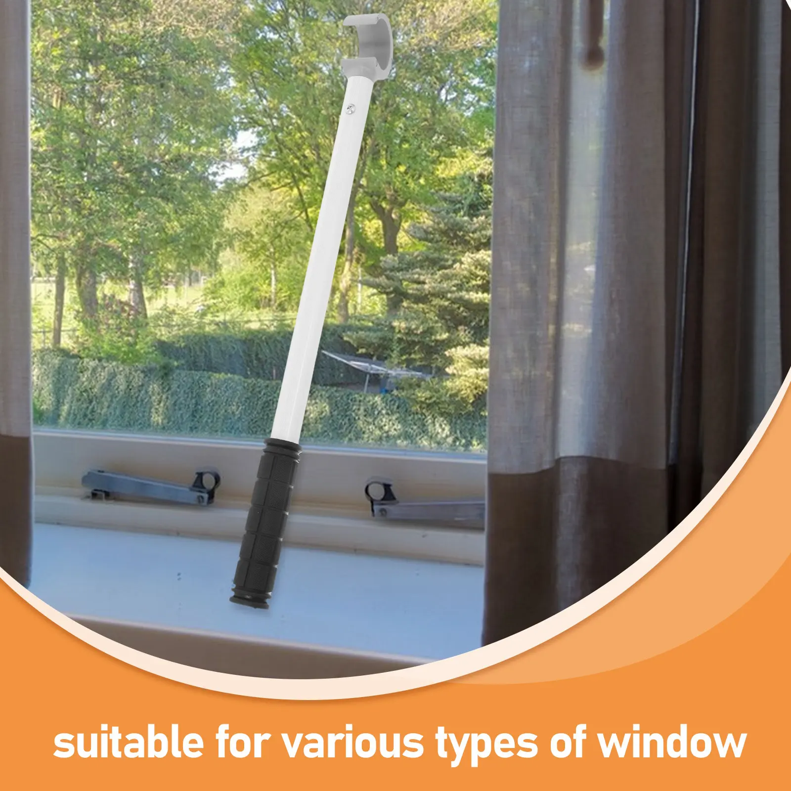 Adjustable Tension Rod For Windows And Awnings Aluminum Alloy Draw Rod Window Shade Pull Handle For Cordless Blinds And Shades