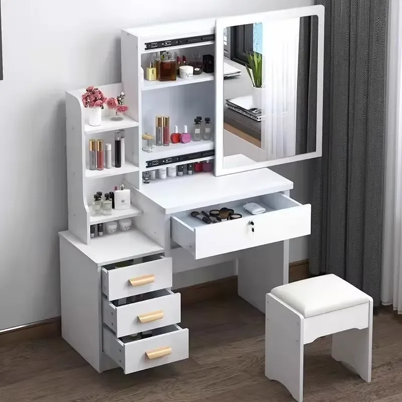 Wooden Dressing Table With a Secret Storage Space and a Flip Up Mirror Combining Function and Style