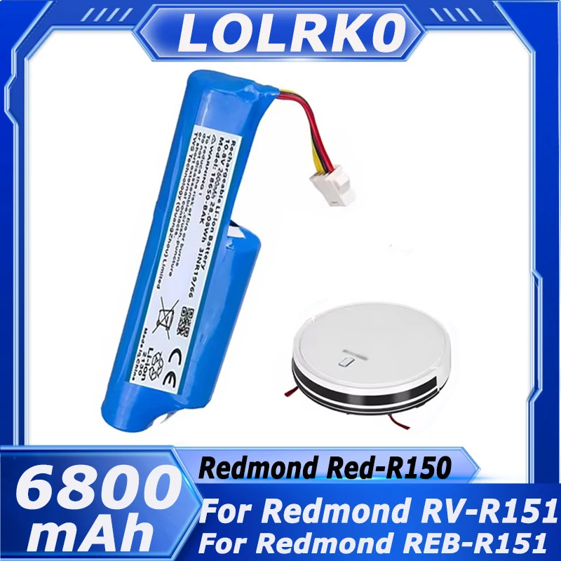

For Redmond RV-R150.Redmond RV-R151.Redmond Reb-R150 11.1V robotic vacuum cleaners 10.8V and 6800mAh rechargeable batteries