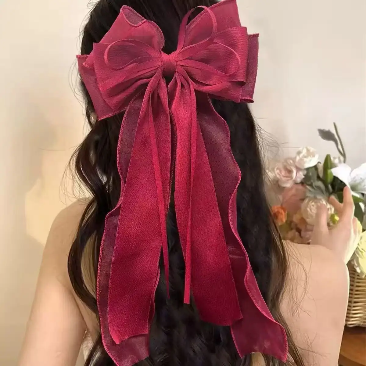 

1 Pcs Ladies' Barrette Bow Elegant Fashion Trend Versatile Lace Lolita Hair Accessory Girl Sweet Cute Kawaii Headwear Hair Clip
