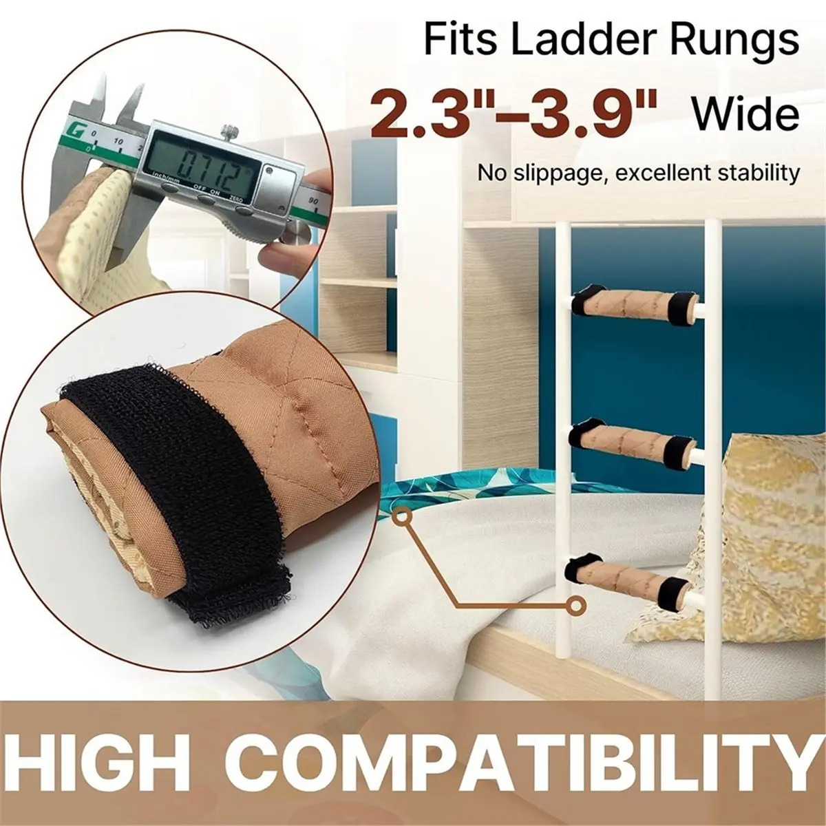 4PC Quilted Bunk Bed Ladder Pads ,10