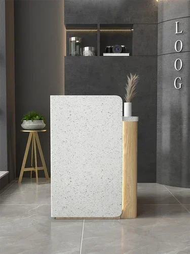 Небольшая стойка магазина одежды Простой современный бар из нержавеющей стали Стойка регистрации компании