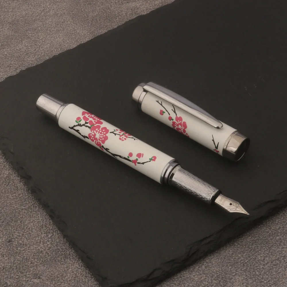 High Quality Brand metal fountain pen exquisite traditional Chinese painting plum blossom School Office Writing ink pens