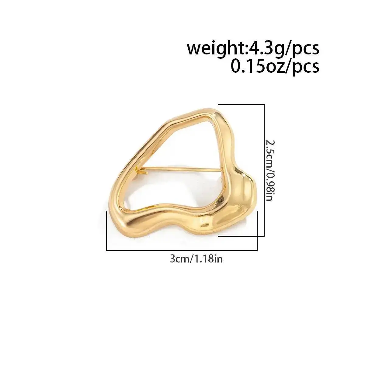 IngeSight.Z خمر بساطتها المرأة بروش جديد فريد غير النظامية هندسية بروش معدني دعوى الديكور دبوس ملحق هدية #5