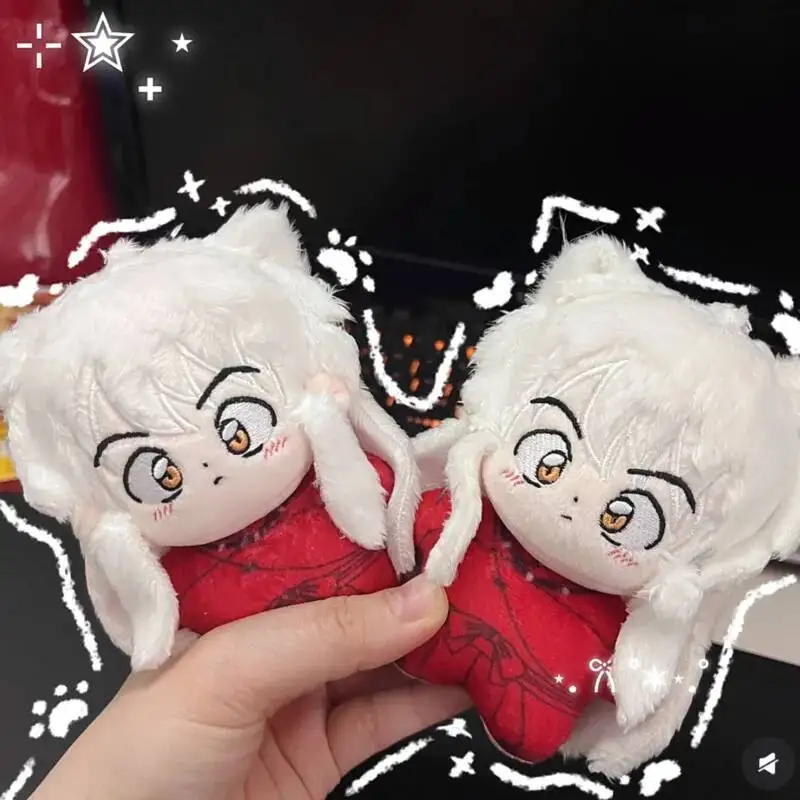 New Cute Inuyasha Anime Surroundings 10cm Plush Bag Decoration Pendant Stuffed Doll Toy For Fans Gifts Fans Production