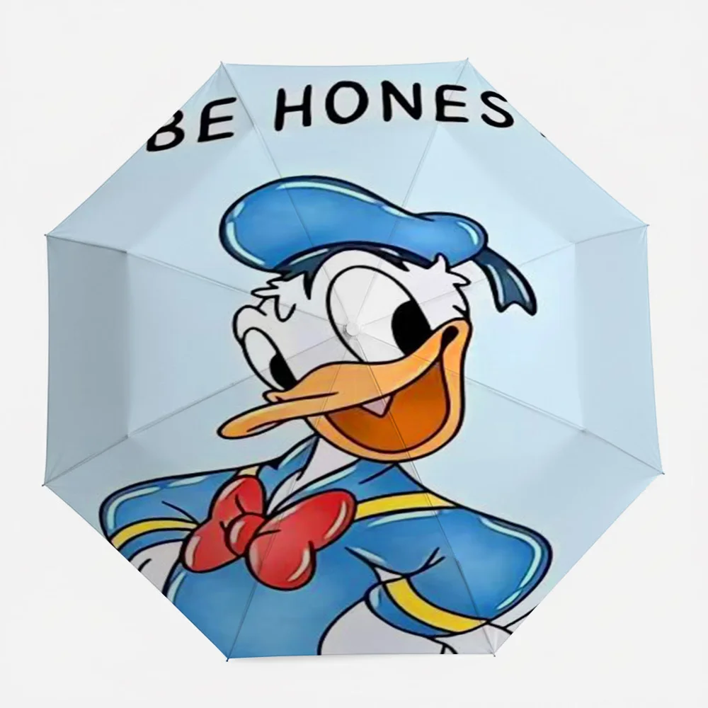 

Disney Donald Duck "BE HONEST" Quote Print Automatic Folding Umbrella, Windproof Waterproof Travel Umbrella for Kids Adults, Por