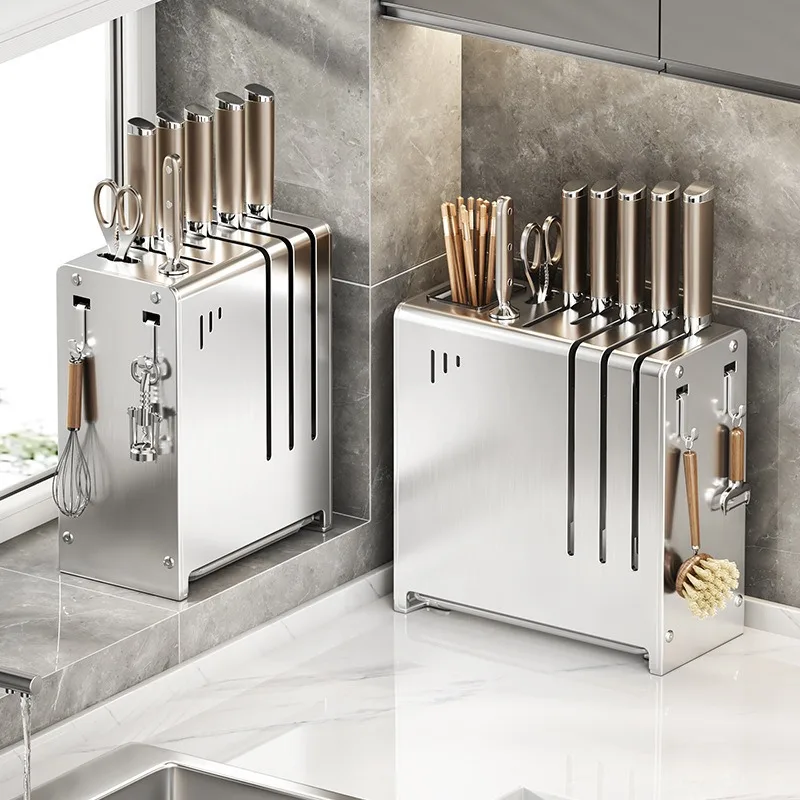 New Knife Holder, Storage Rack, Kitchen Knife Holder, Countertop, Chopstick Cage, Integrated Storage Rack for Knives