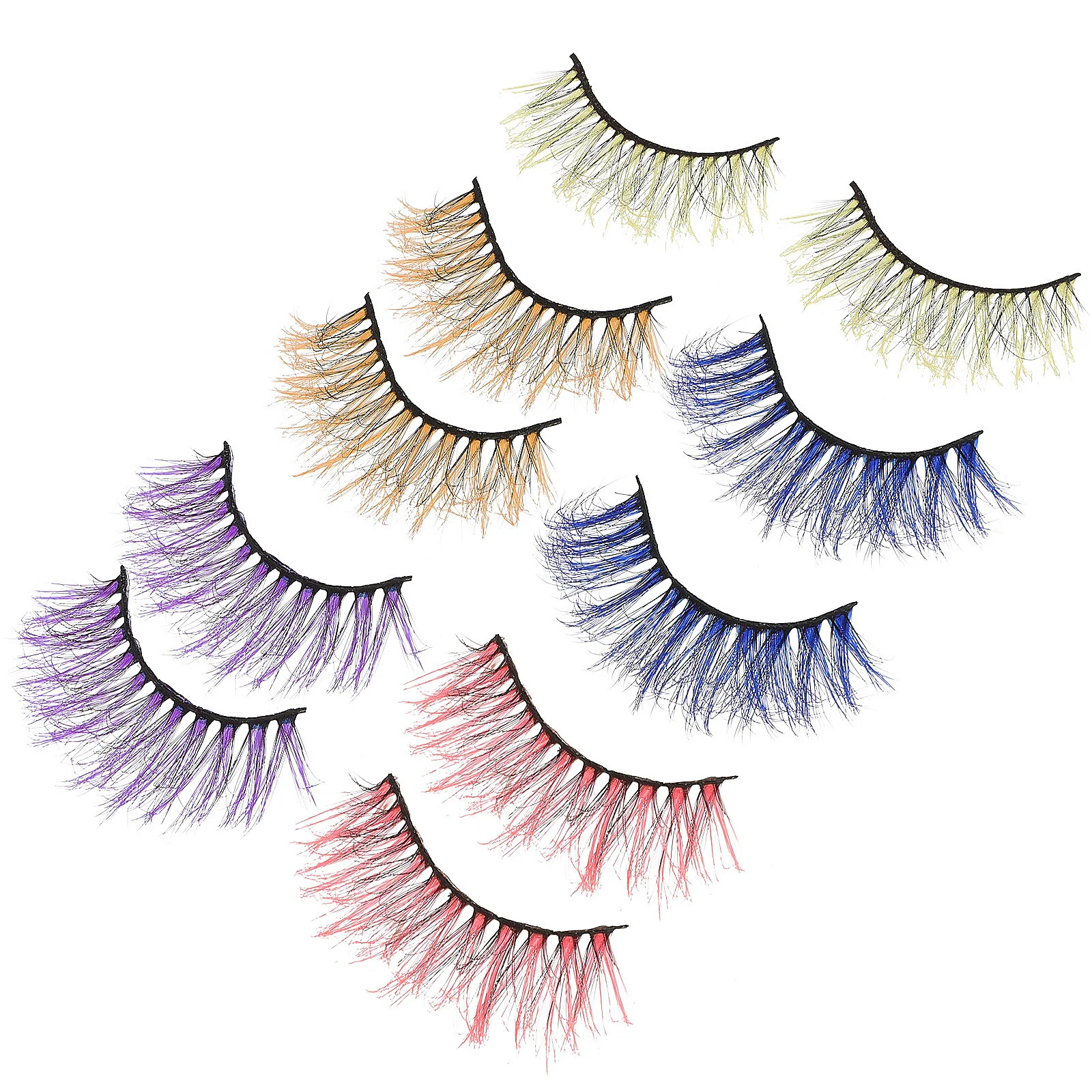 

5Pcs Exaggerated Eyelashes Fashion Women Reusable Lightweight Easy Remove with Makeup Remover for Daily Wear Or Costume