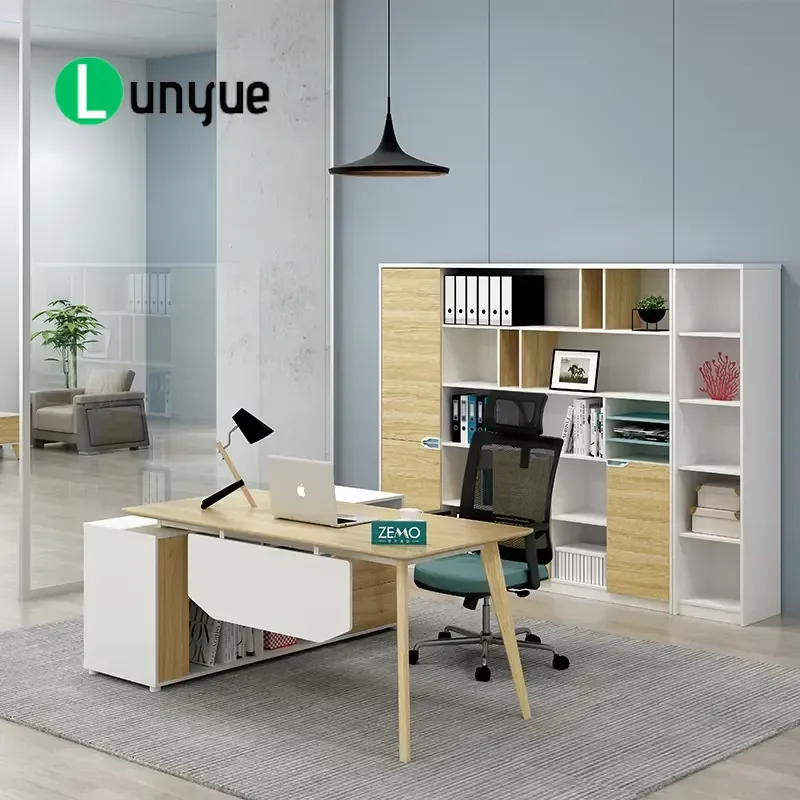 Modern Wood Office Bookshelf Cabinet Waterproof Scratch Resistant Finish Storage Shelf for Home Study Living Room Furniture