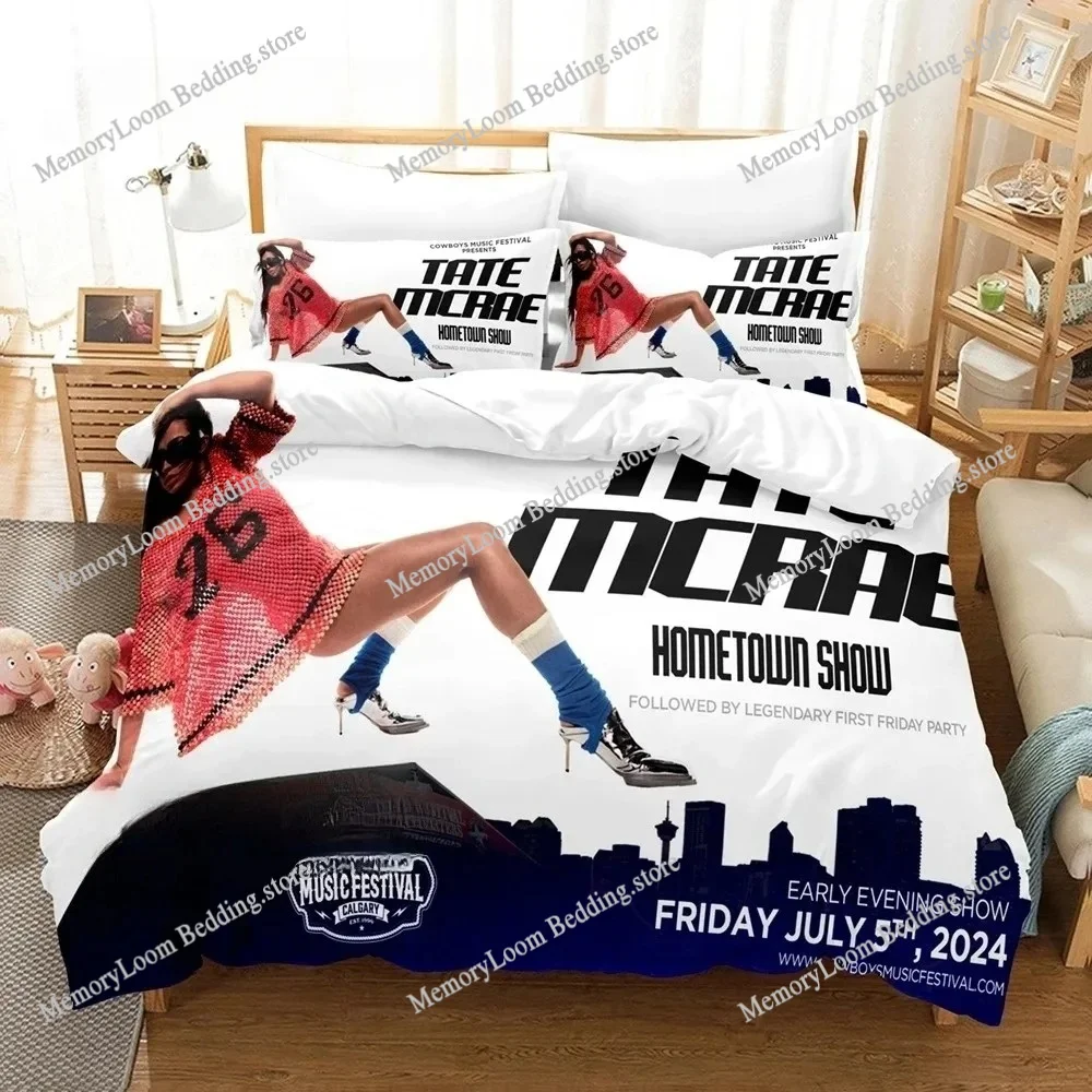 

Hot Tate McRae Bedding Set Single Twin Full Queen King Size Bed Set Aldult Boys Bedroom Duvetcover Sets Anime Bed Sheet Set