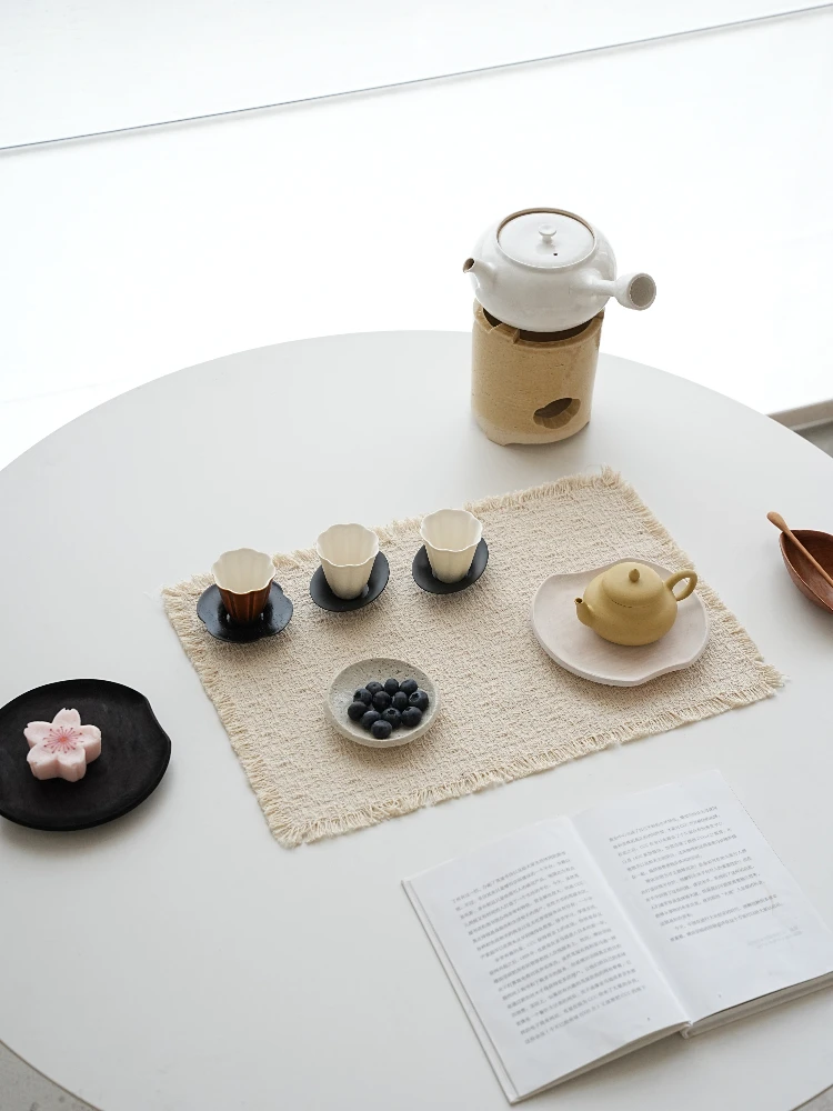 

Скатерть VAST Infinite Utensils из чистого хлопка и льна в новом китайском стиле для чайной церемонии, в стиле дзен, для домашнего использования, для весенней чайной церемонии