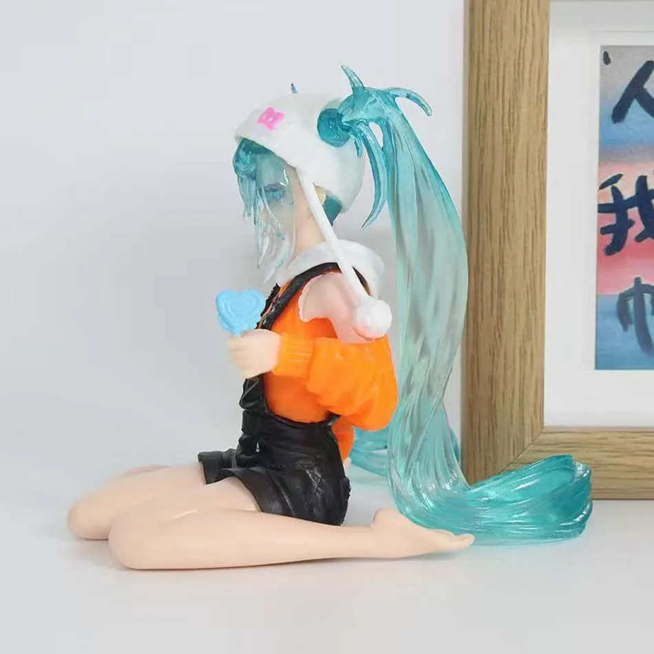 Nowość w magazynie FuRyu Noodle Stopper Hatsune Miku - Wersja Lollipop - Figurka akcji anime z PVC, 15 cm, model kolekcjonerski, zabawka