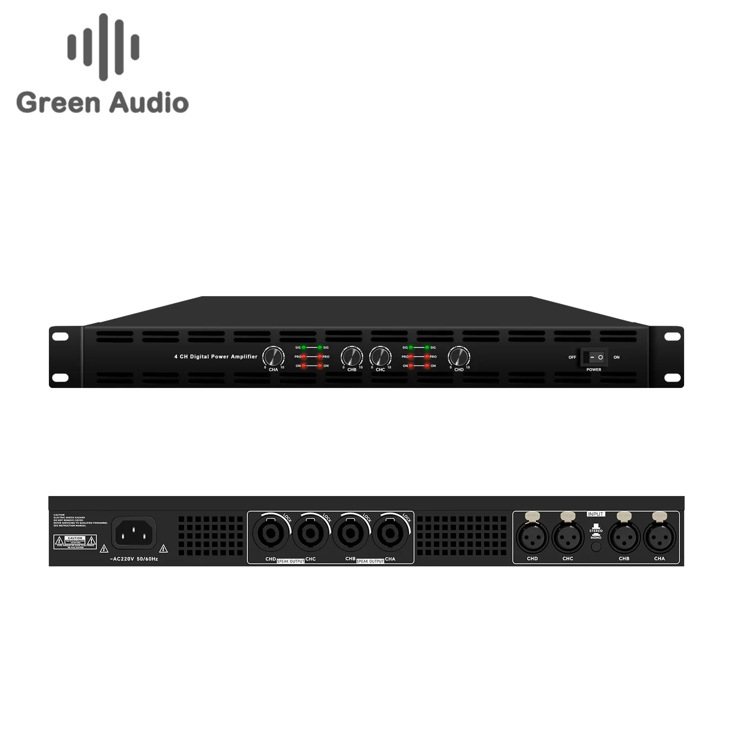 GAP-D5800 professional 800W * 4-in-4 Omega high-quality power amplifier, suitable for stage performances DJ bass speaker