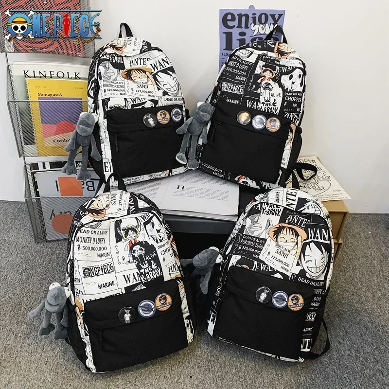 

Anime One Piece Unisex Backpack Cartoon Chopper Luffy Student Schoolbag Large Capacity Travel Laptop Shoulders Bags Gift