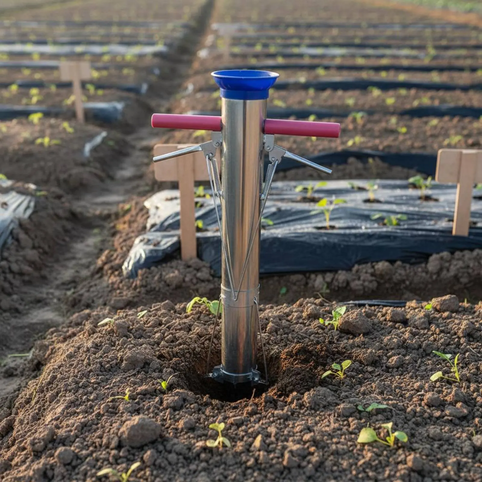 

Manual Vegetable Planter Multi-Functional Long Handle Young Plant Transplanter Long Handle Young Plant Planter Rust-Resistant