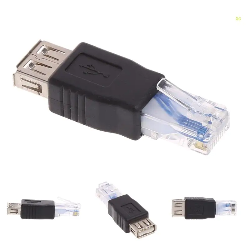 1แพ็คUSB 2.0หญิงLAN RJ45ชายคริสตัลEthernet 10M/100Mbอะแดปเตอร์เครือข่ายDropshipping