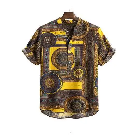 Herren bedrucktes irt Ethnic Sle ort Sve Polyesterfaser, nicht verformbar, normale Passform, ort Sve bedruckte Baumwolle irt