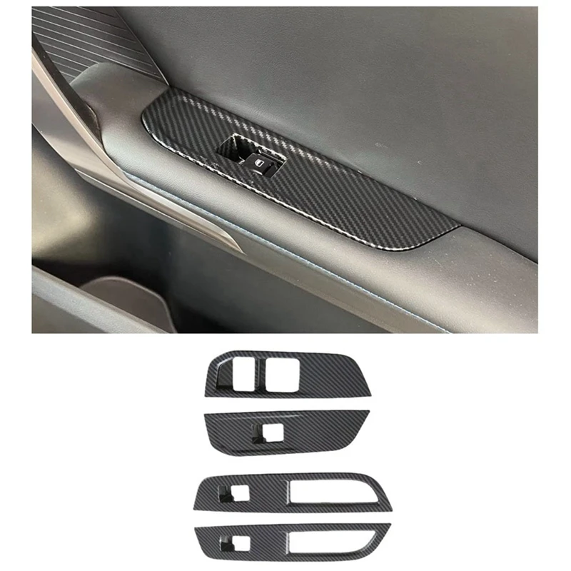 For MG 4 MG4 EV Mulan 2023 Car Window Control Lift Switch Panel Cover Trim Decoration - ABS Carbon Fiber