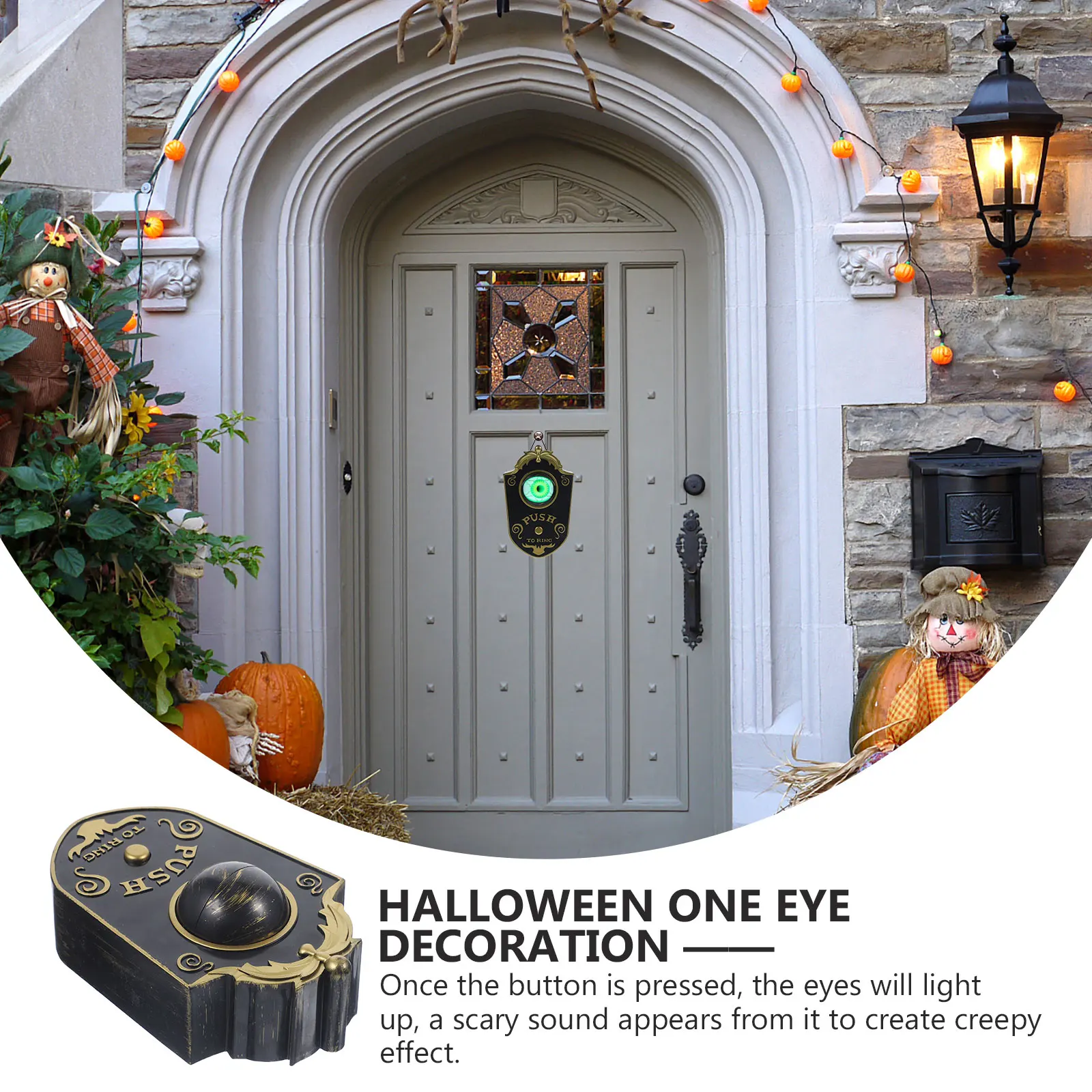 

One- Halloween Decoration Animated Eyeball Bell Haunted House Party Kids Gift Indoor Cordless Durable Long Lasting
