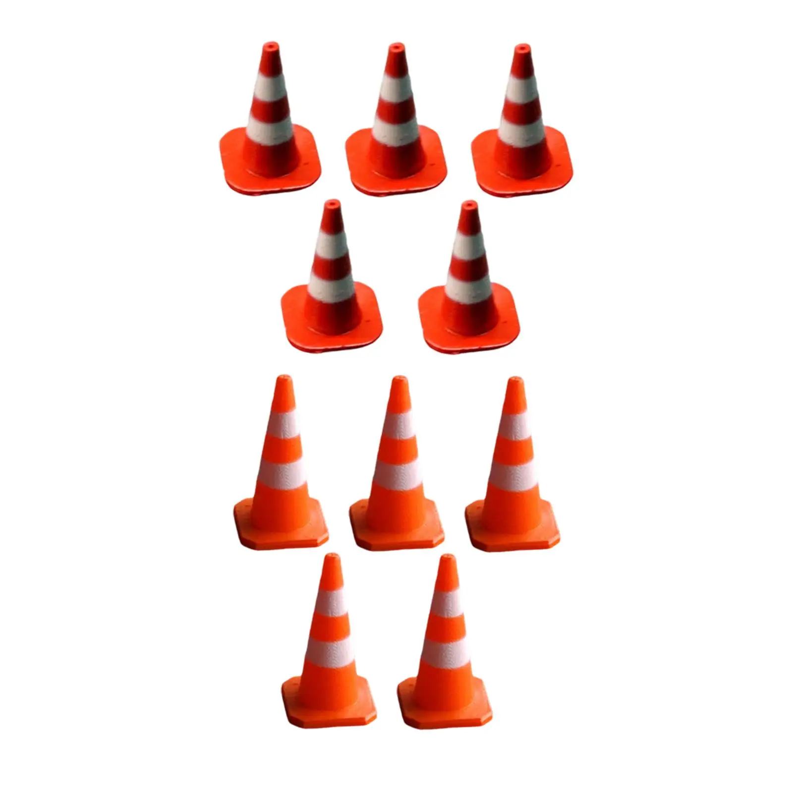 

5 Pieces 1/64 Traffic Cone Model Miniature Construction Cones Mini Parking Cones for Sand Table