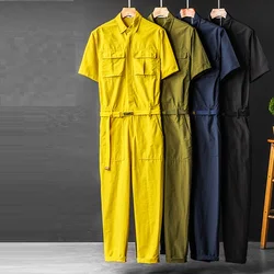 Family Health Manager Housekeeping Working Overall Cleaning Work Wear Summer Short Sleeve Jumpsuit Streetwear Coverall Trousers