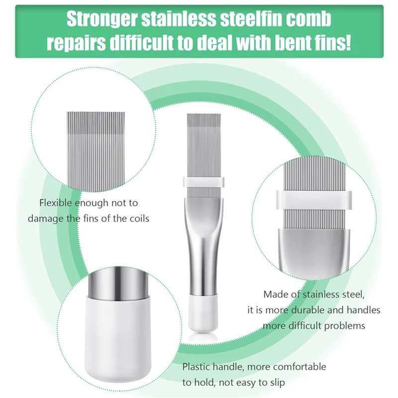 

AB11-9 шт. Набор щеток для кондиционирования воздуха включает в себя FCR6 Расческа для кольцевого плавника Очиститель плавника кондиционера Расческа для ребра радиатора конденсатора