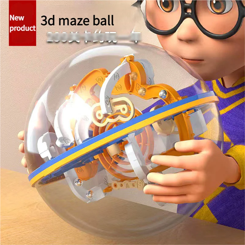 

3D-головоломка с мячом-лабиринтом, игрушка для детей, игра с препятствиями, лабиринт, 3D-лабиринт, головоломка Монтессори, балансировочная игра, распродажа