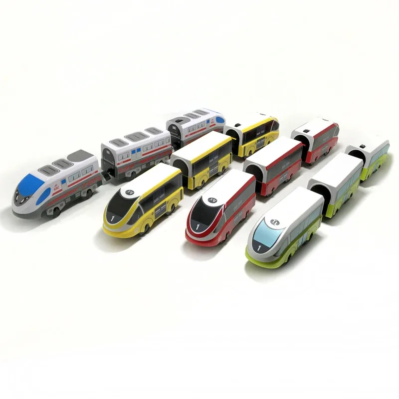 TOPMAYA Elektrische Zug Set Kinder Transport Spielzeug Kompatibel Mit Auto Holz Schiene Track Mehrere Farbe Geschenk W0