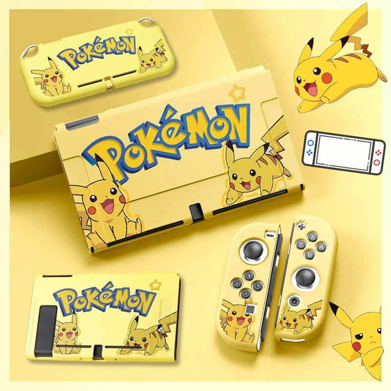 Pokemon Pikachu TPU Soft Case Joycon Protective Shell Cover for Nintendo Switch NS OLED Lite Console Crystal Cases Accessories