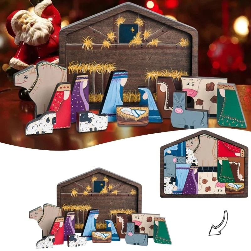 Artistic Nativity Puzzle Jesuss Nativity Scene Ornamentation for Enhancing Religious Ambiances Jigsaws Puzzle Game