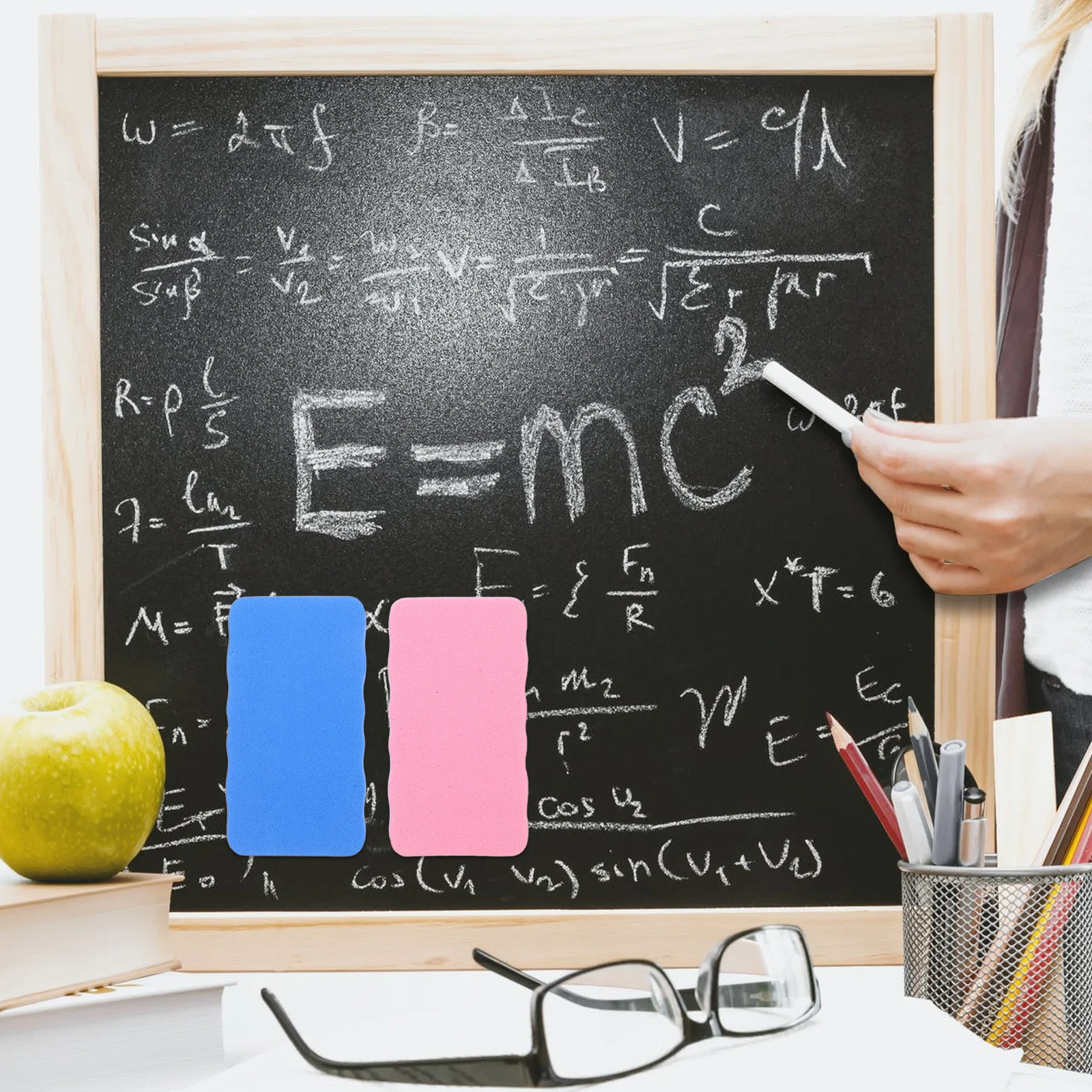 4 Stück bunte Whiteboard-Radiergummis, Eva-Filz, magnetischer, trocken abwischbarer Reiniger für den Einsatz im Klassenzimmer, Büro, Zuhause, Schule