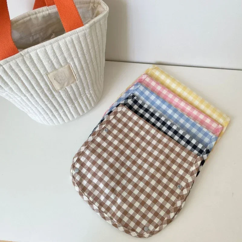 1 Pc Fashion Plaid Baby Waterproof Bibs Cotton Bib for Newborn Boys Girls Baby Saliva Rice Pocket Towel Child Supplies Stuff