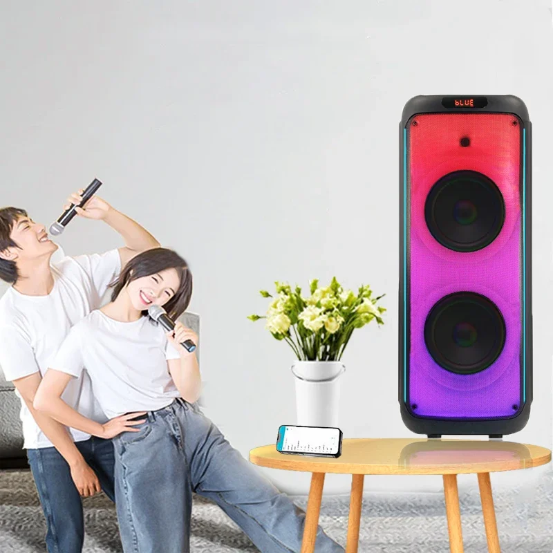 

Dual 12 Inch High Quality Portable Subwoofer RGB Smart Speaker Waterproof Party Speaker Aux For Computer Mobile Phone