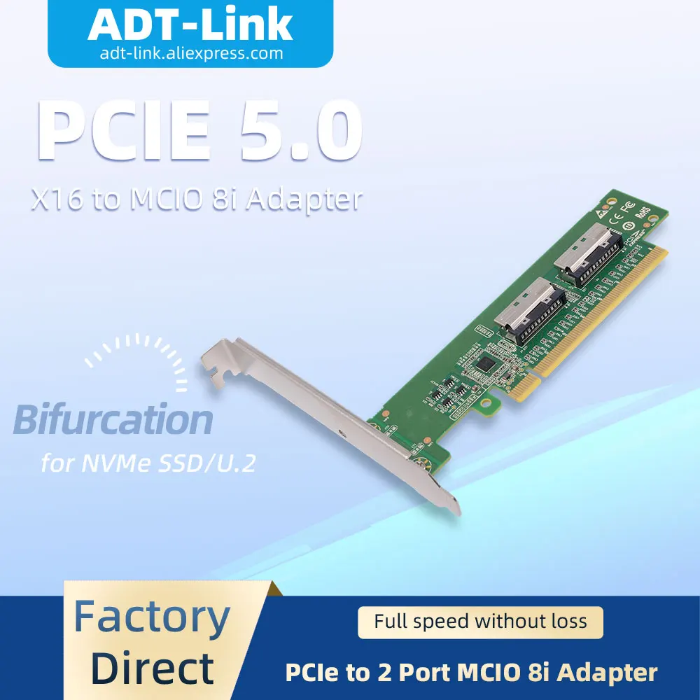 adaptateur-adt-link-pcie-50-x16-vers-2-ports-mcio-8i-nvme-carte-d'extension-pcie-a-bifurcation-pour-serveur-poste-de-travail-compatible-ssd-u2