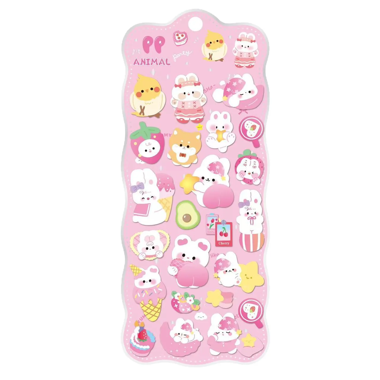 3D الإسفنج لطيف أرنب قرصة متعة بعقب ملصقات - جراب هاتف سجل القصاصات ملصقات صناعة يدوية تخفيف التوتر فقاعة ملصقات هدية