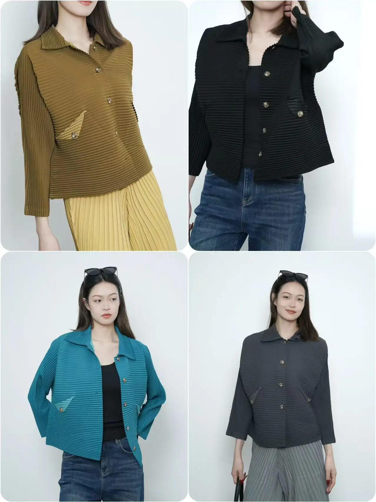 

Miyake Pleated 2025 Autumn and Winter New Jacket Premium Sense of Simplicity Wind Large Size Pleated Hundred Models Long-sleeved